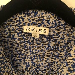 Reiss Blue, White and Black Blouse